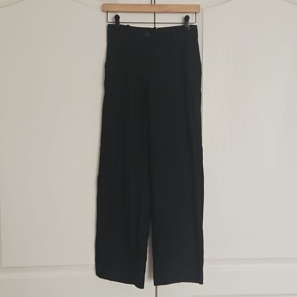 H&M Women's High-Rise Wide Leg  Dress Pants Black 0 - Picture 1 of 16